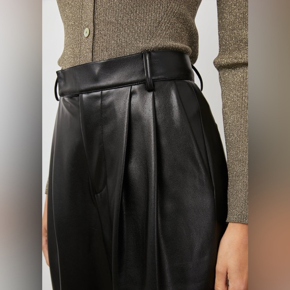 Rails Jo Vegan Leather Pants Size 8 Black Women’s high Rise Pleated‎ NEW NWOT - Picture 2 of 16